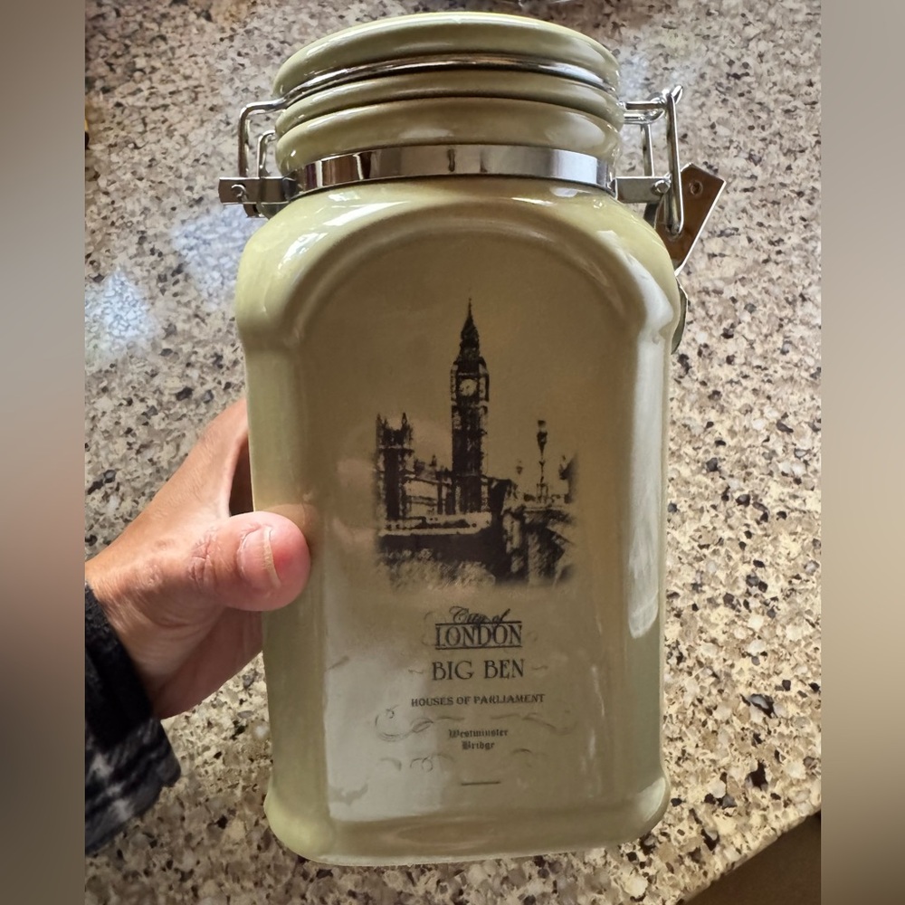 Big Ben Ceramic Coffee Canister - Sage Green